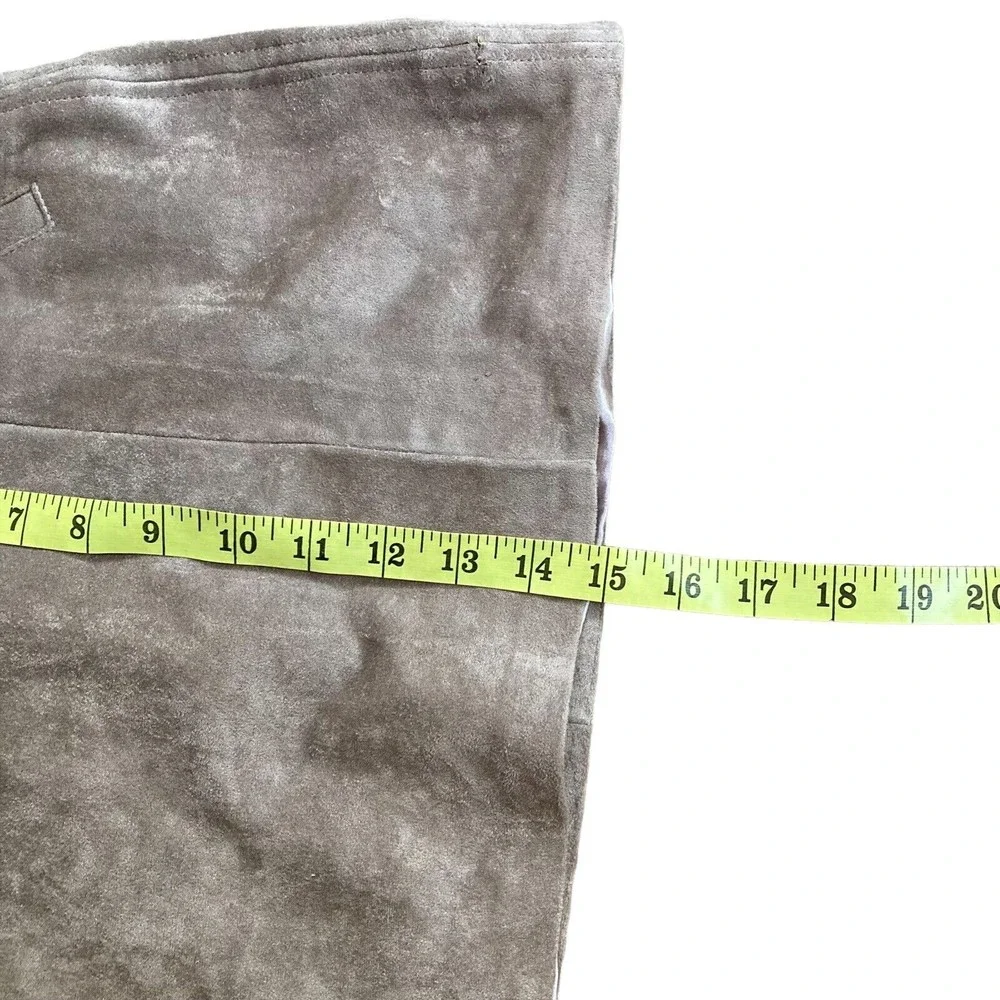 BLANK NYC Women's Size 24 Tan Beige Faux Suede Leather Slit Mini Skirt Defect - Picture 5 of 7